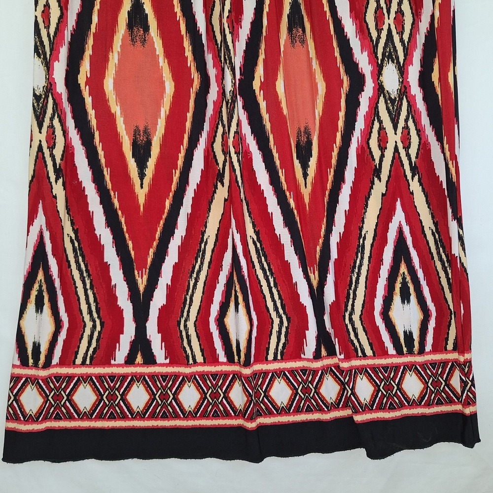 Southern Tribal Empire Waist‎ Dress V-neck Festival Bohemian 16W Midi-length - Picture 5 of 14